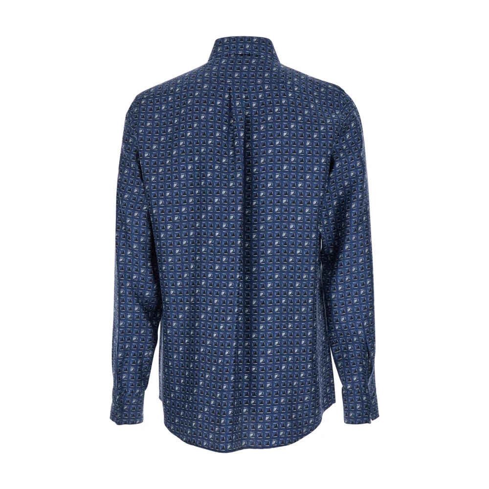 Dolce & Gabbana Zijden Stropdas Print Overhemden Blue Heren