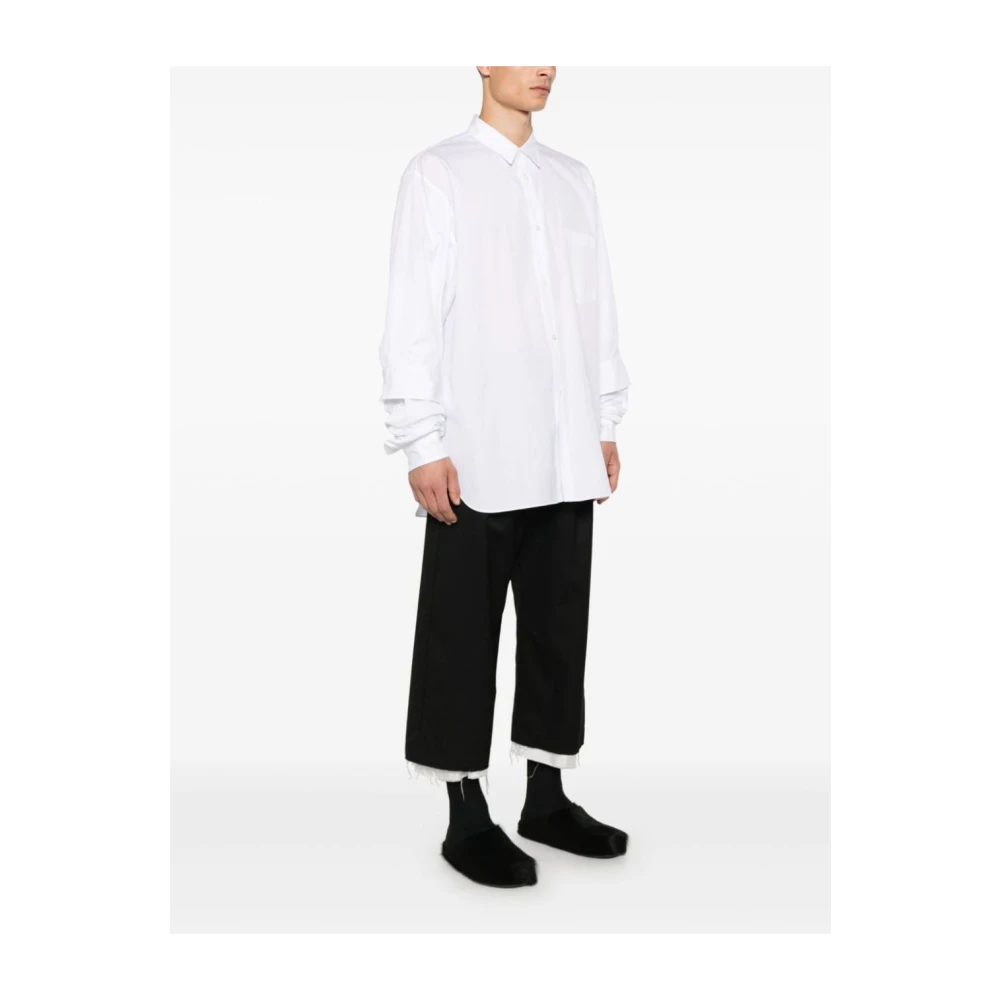 Comme des Garçons Wit Katoenen Overhemd met Klassieke Kraag White Heren