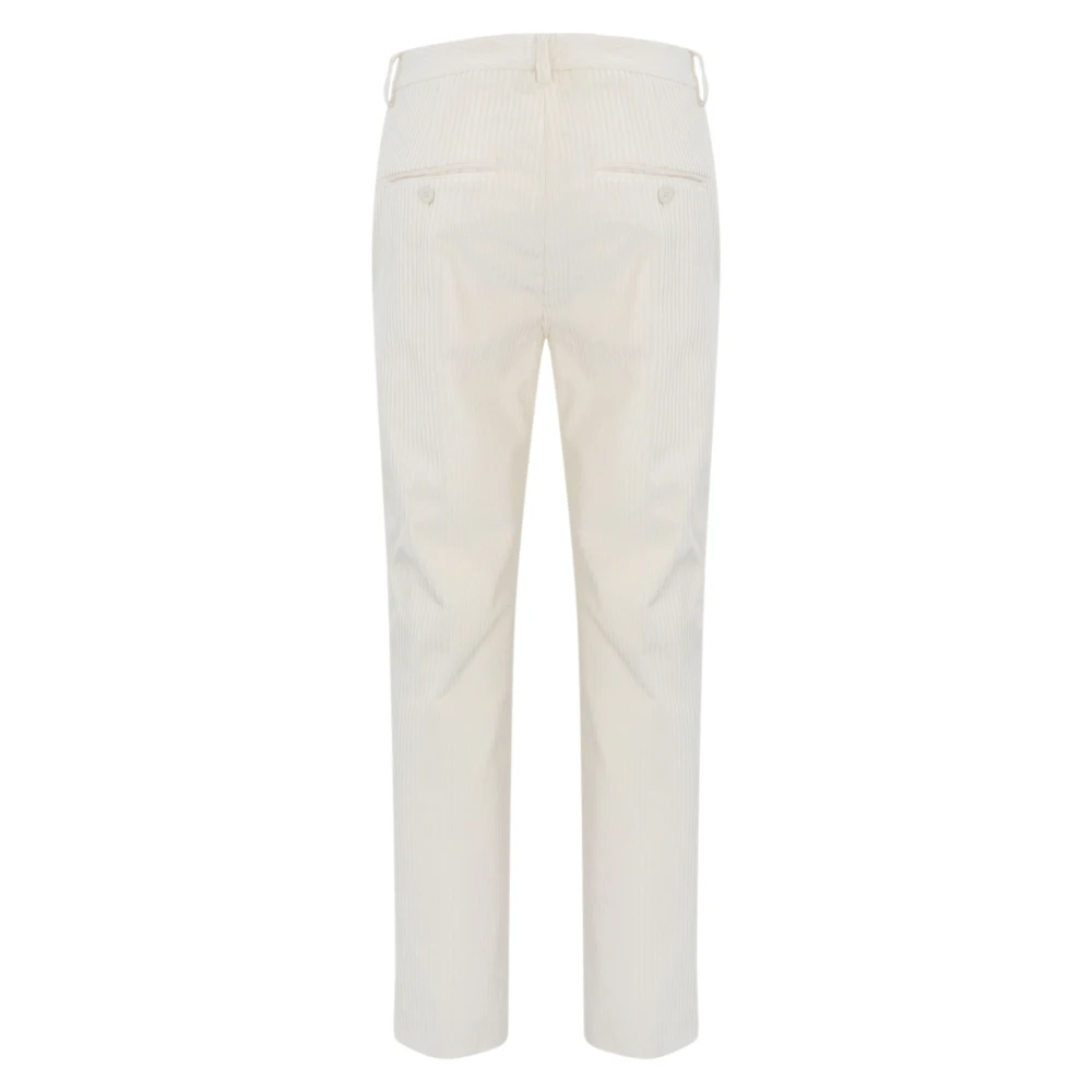 Dondup Fluweel Geribbelde Rechte Pijp Broek White Dames