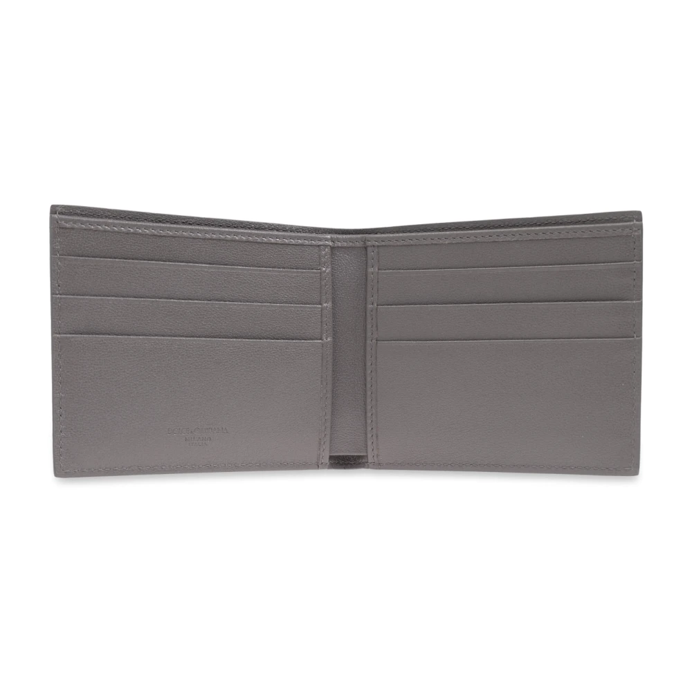 Dolce & Gabbana Leren portemonnee Gray Heren