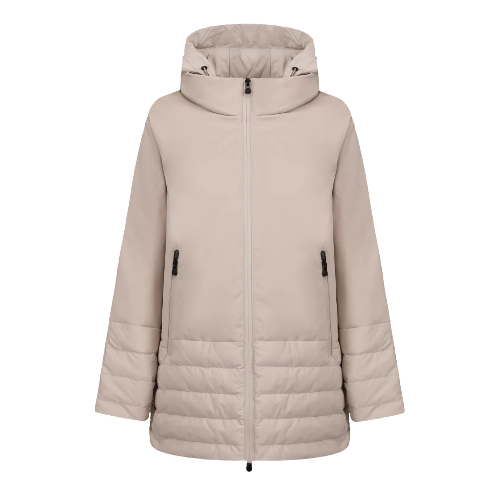 People of Shibuya Korte parka van mat polyester Beige Dames