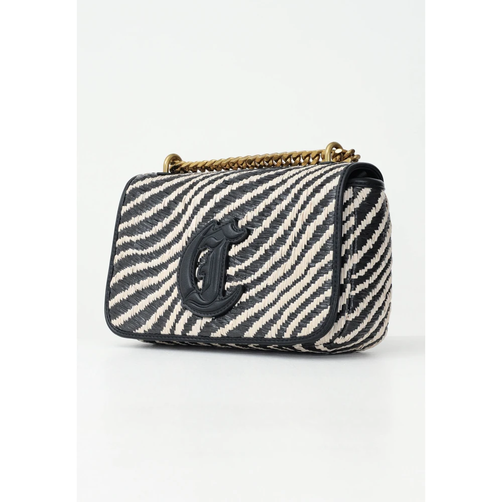 Just Cavalli Beige Schoudertas met Kettingriem Black Dames