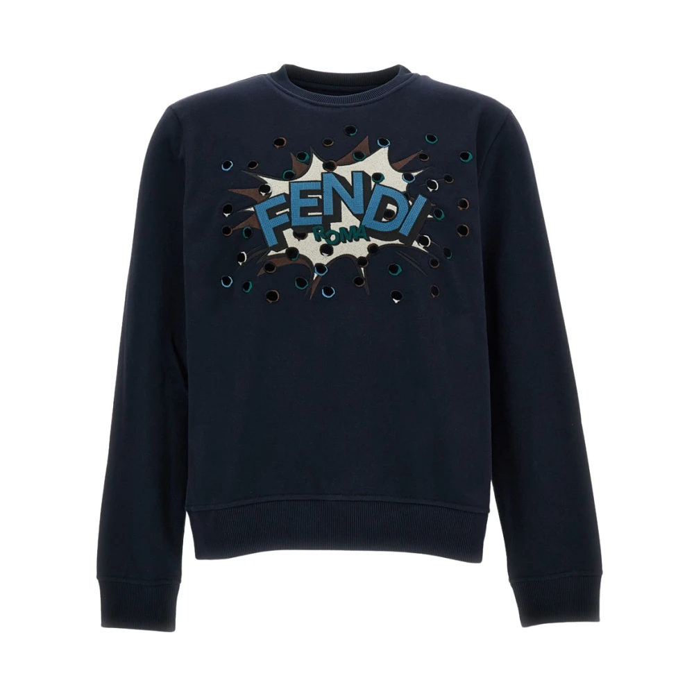 Fendi Mannelijk Blauw Hoodies & Sweatvesten Heren, M, Katoen, Sweatshirt