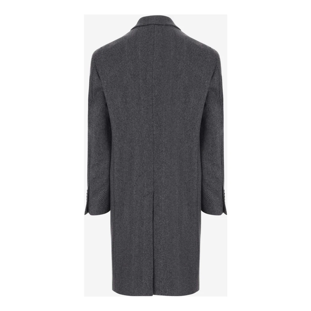Tagliatore Wollen Reversjas Visgraatpatroon Gray Heren