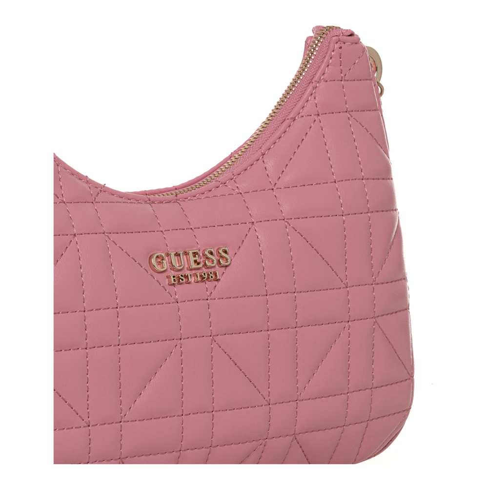 Guess Gestikte Medium Tas met Kettingband Pink Dames