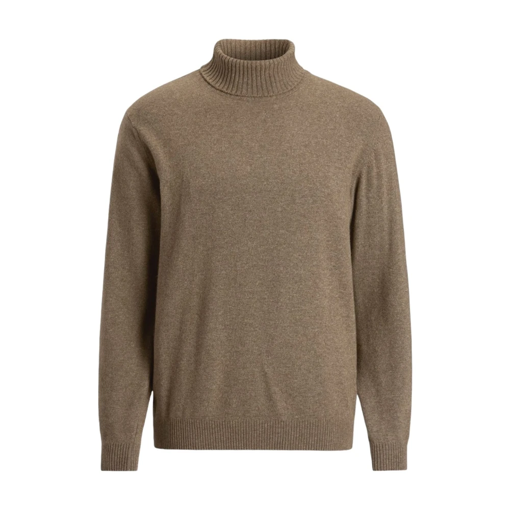 Oscar Jacobson Elegante Wol-Kasjmier Rolkraag Trui Brown Heren