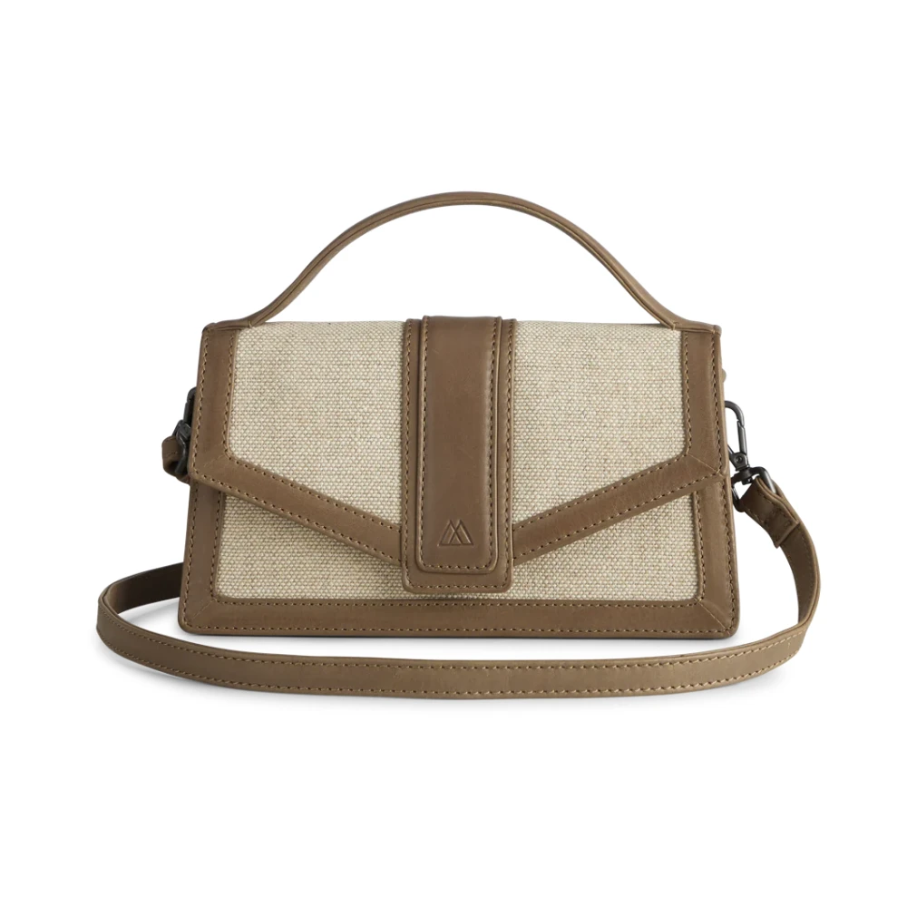 Zoe Crossbody Bag Canvas Mix - Caramel / Offwhite