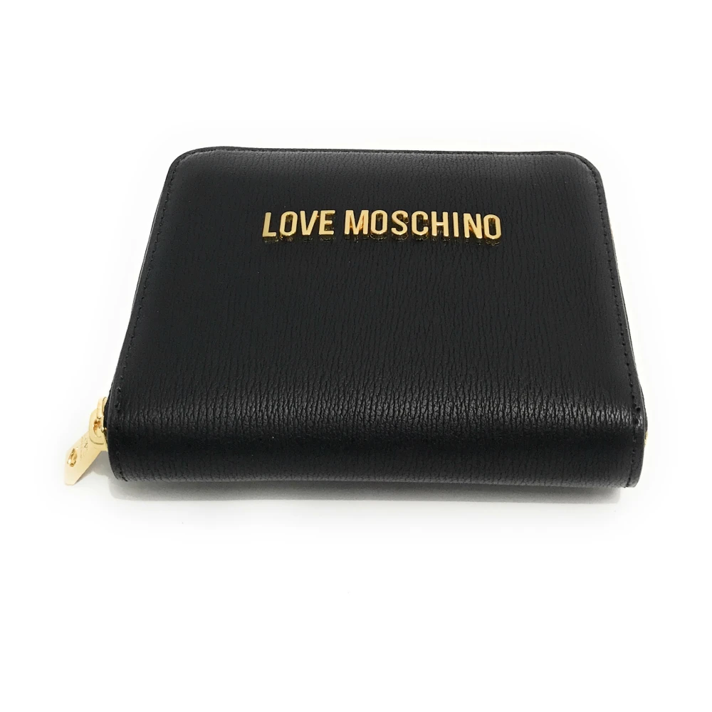 Love Moschino Zwarte Portemonnees met 98% Katoen Black Dames