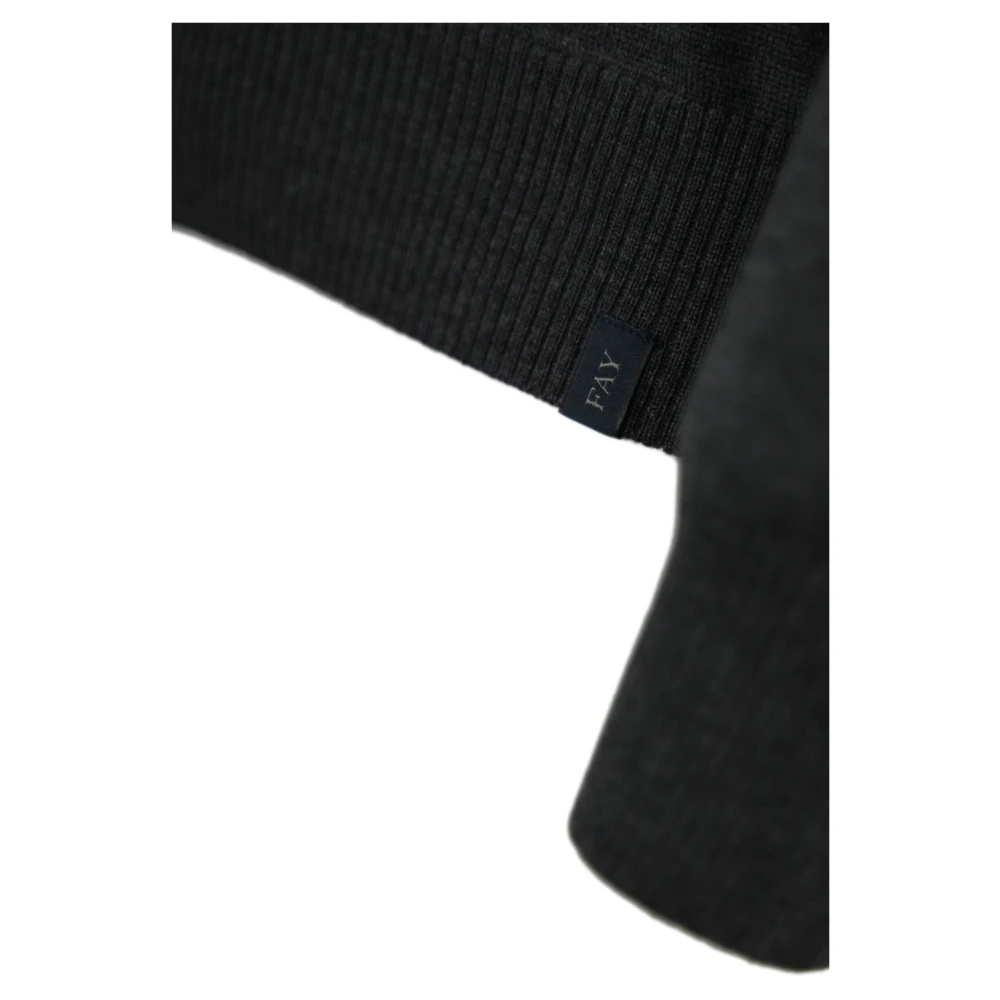 Fay Wollen Pullover Trui Bruin Geribbeld Gray Heren