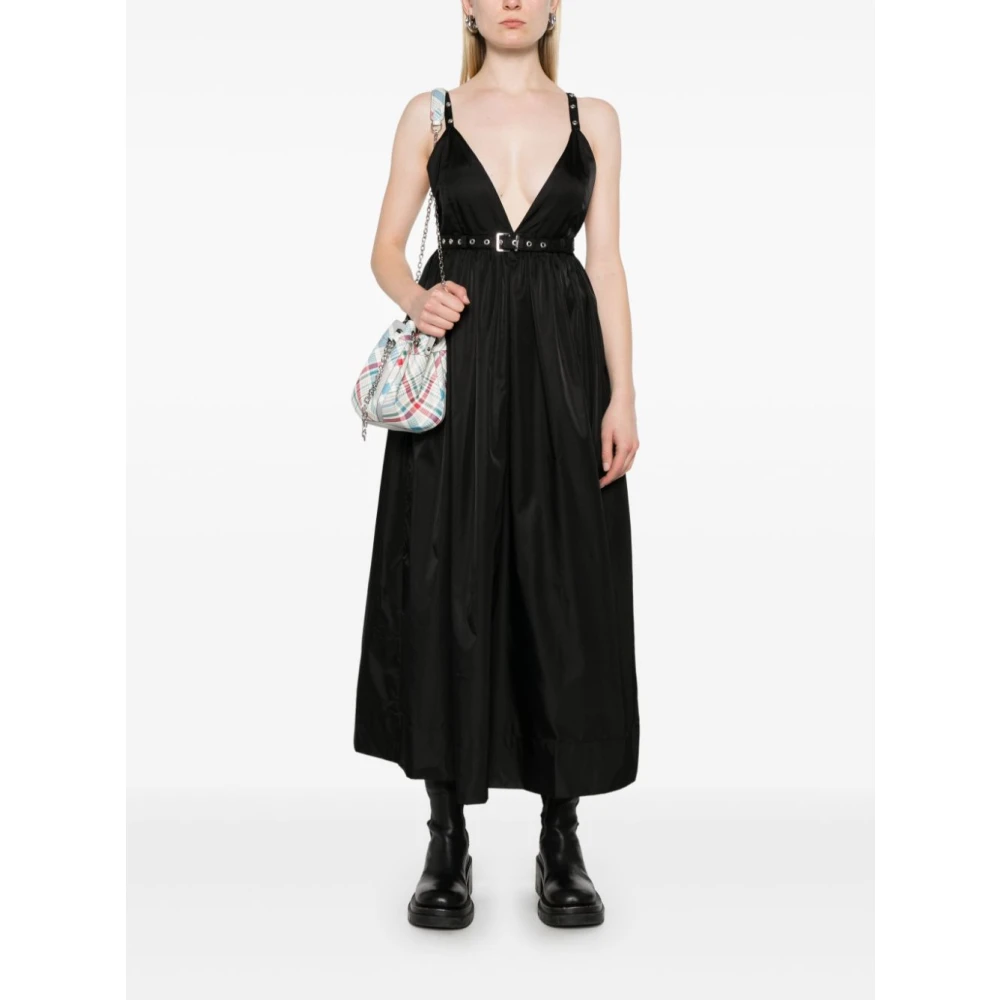 Ganni Elegante Nero Jurk voor Vrouwen Black Dames