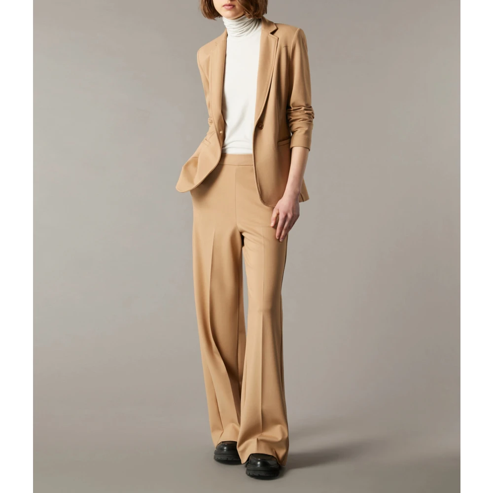 Pennyblack Jersey Wijde Broek Barcelona Stijl Brown Dames