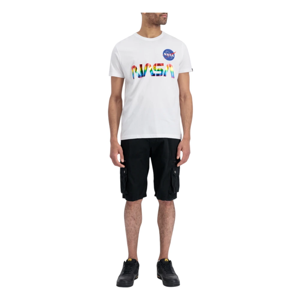 alpha industries Nasa Reflecterend Katoenen T-shirt Mannen White Heren