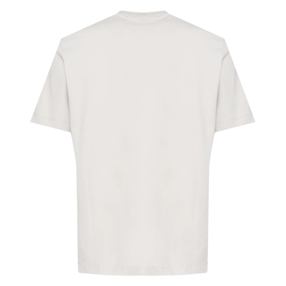Giuliano Galiano Beige Katoenen T-shirt met Ronde Kraag Beige Heren
