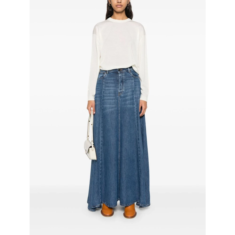 Semicouture Natuurlijke Wol Trui Verhoog Garderobe White Dames