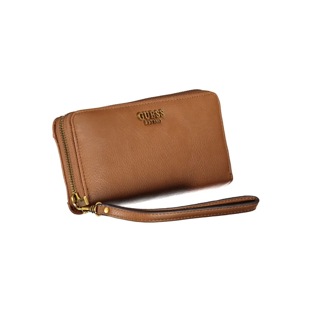 Guess Elegante Bruine Portemonnee met Rits en Meerdere Vakken Brown Dames