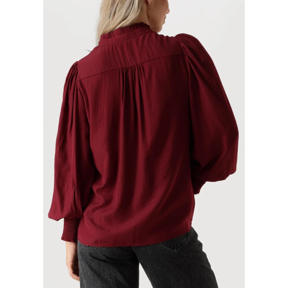 Co'Couture Petra V-hals Blouse Bordeaux Red Dames