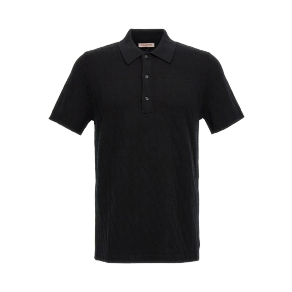 Valentino Zwarte Katoenen Polo Shirt Black Heren