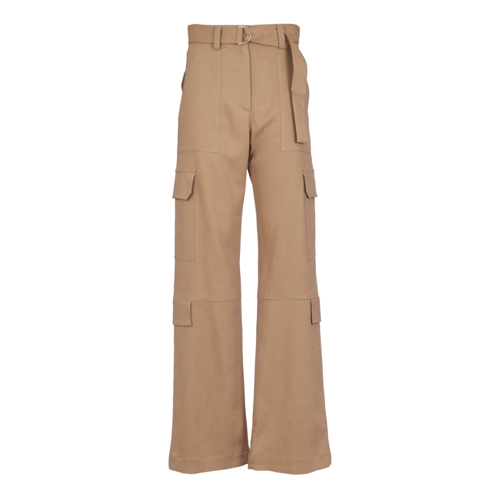 Msgm Wide Trousers Beige Dames