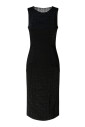black-jacquard-tulle-drape-dress