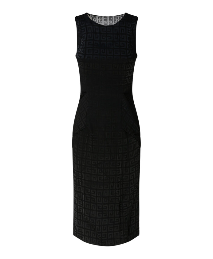 black-jacquard-tulle-drape-dress