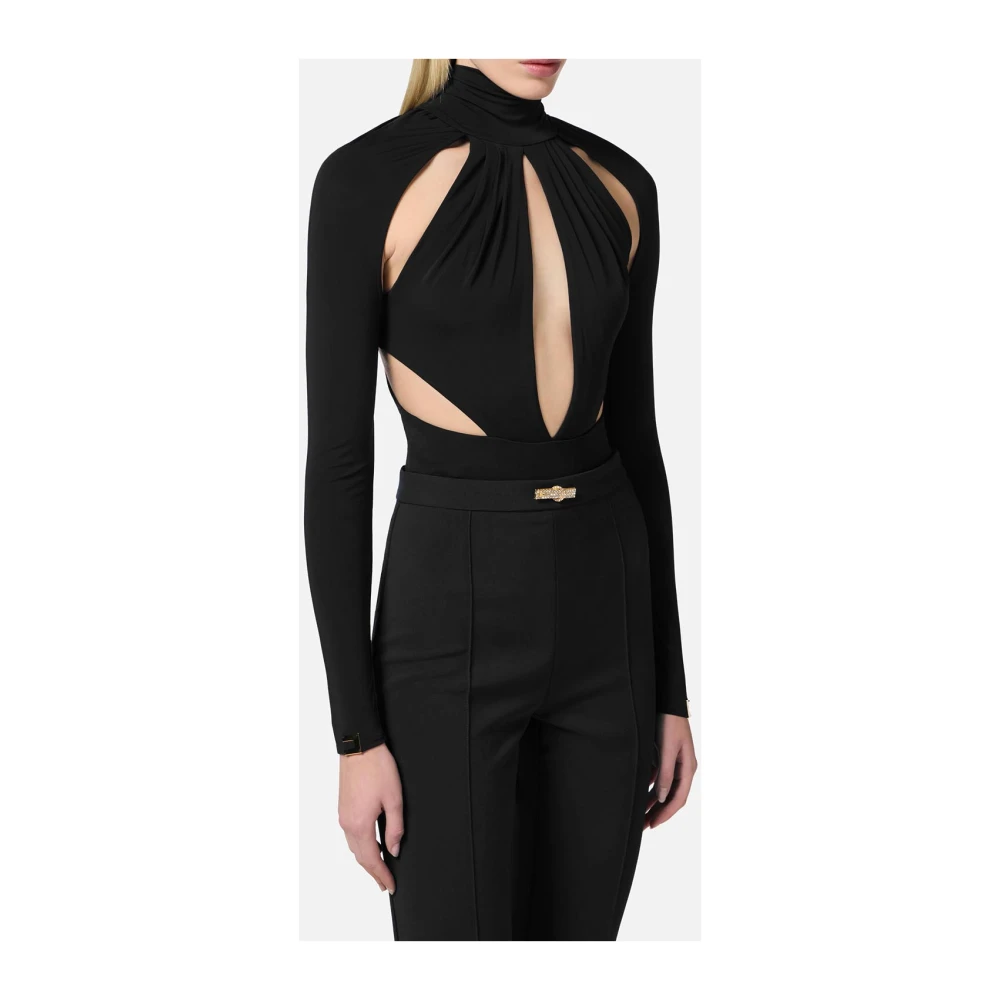 Elisabetta Franchi Zwarte Top met Elegant Ontwerp Black Dames