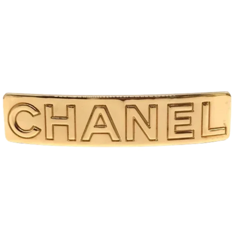 Chanel Vintage Pre-owned Metal hair-accessories Yellow Dames