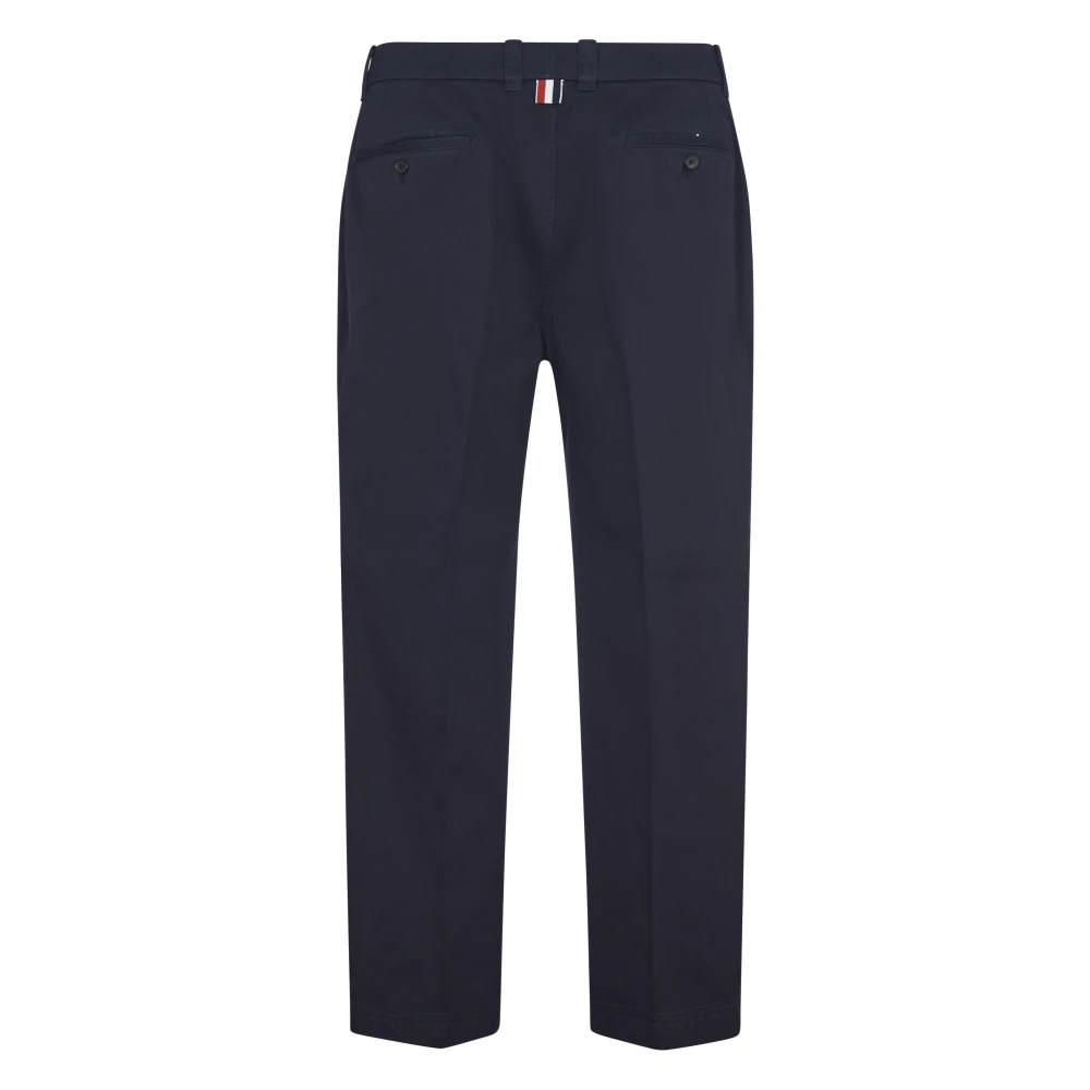 Thom Browne Blauwe Utility Chino Broek Katoen Twill Blue Heren
