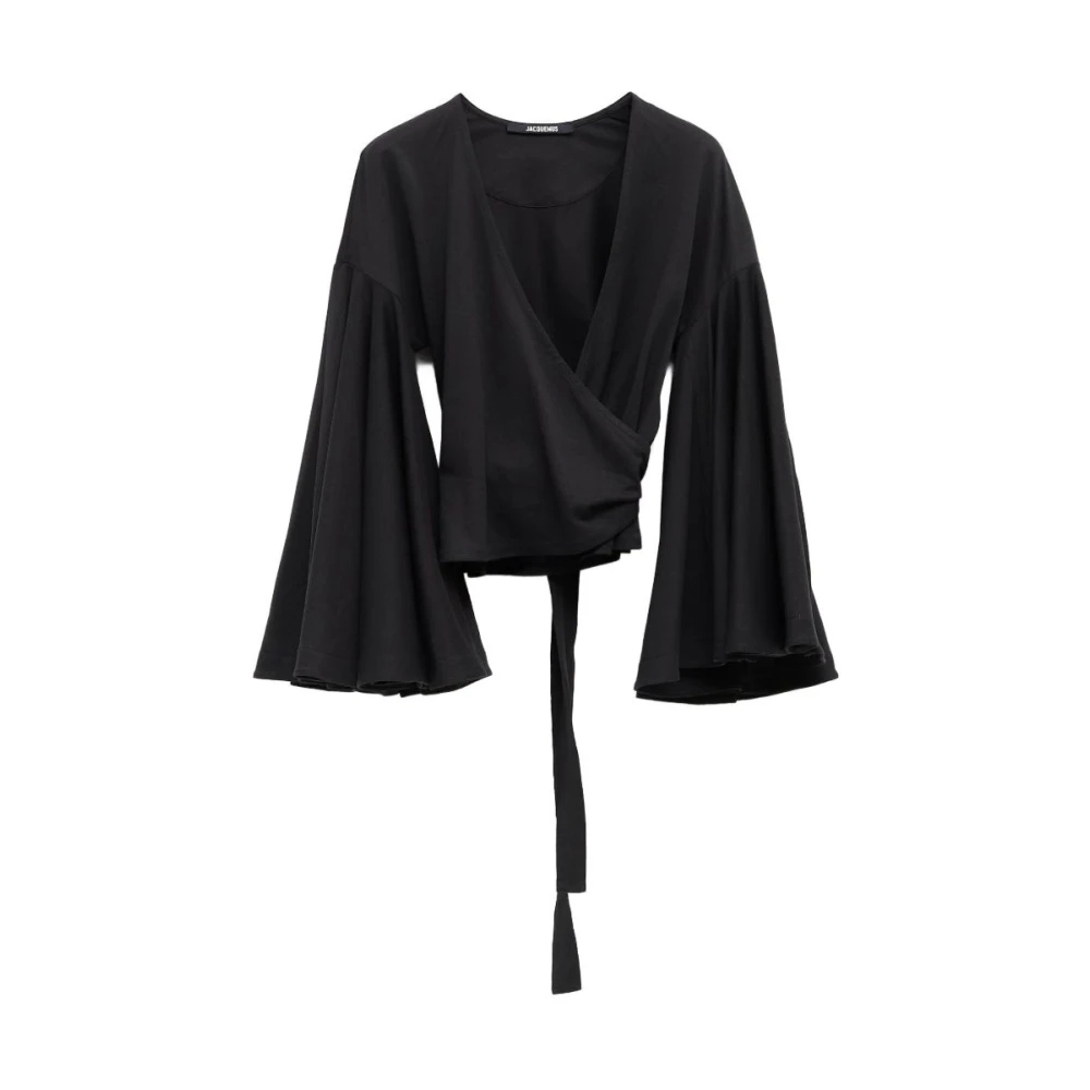Jacquemus Black Top - Female - Kimonos - S - Blouses & Shirts