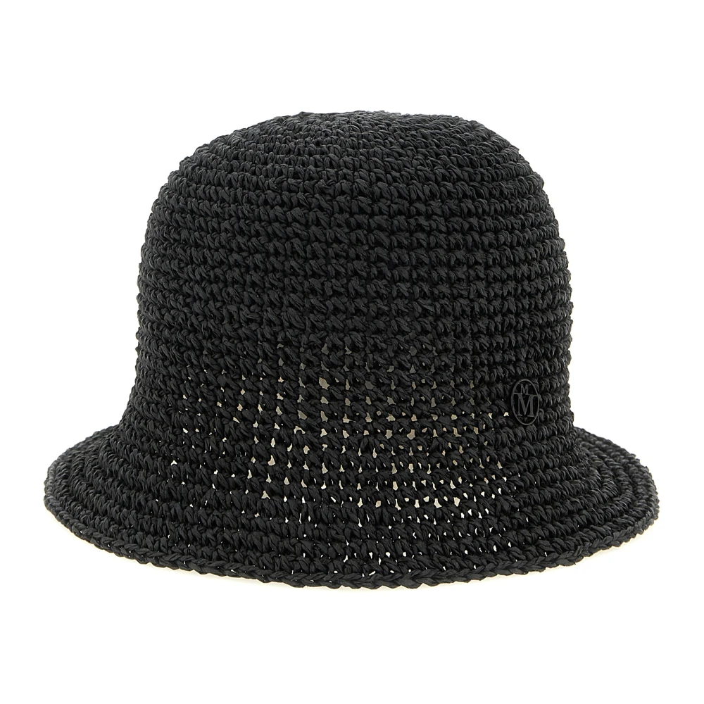 Maison Michel Women's Black Pablo Crochet Straw Hat