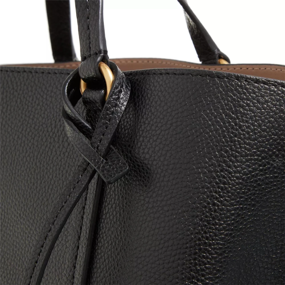 pinko Klassieke Zwarte Leren Shopper Tas Black Dames