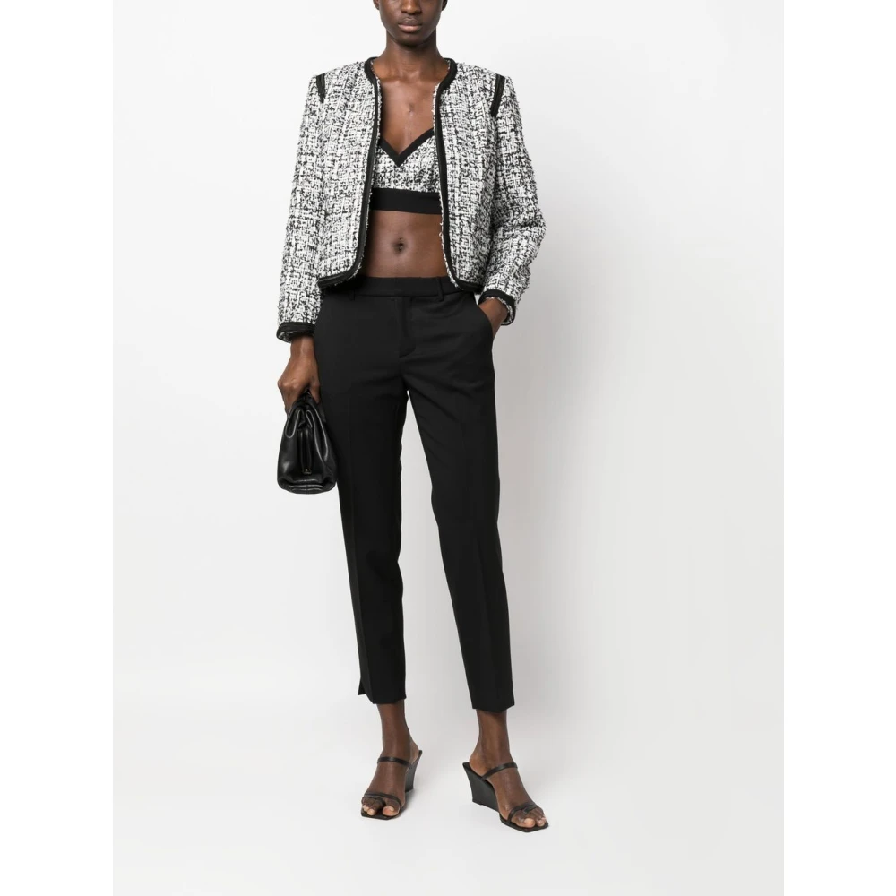 PT Torino Zwarte Wollen Broek Taps Toelopende Pijp Black Dames