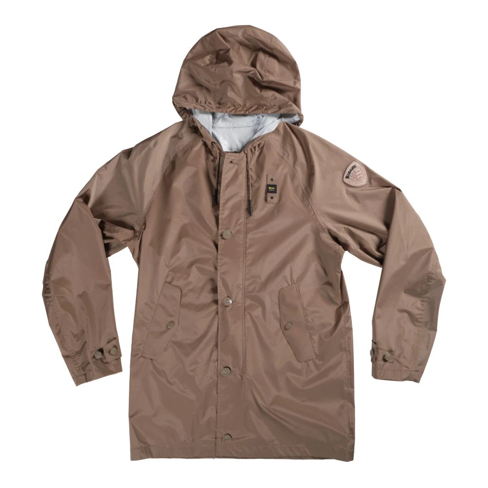 Blauer Herren Beige Mäntel, Mgröße: