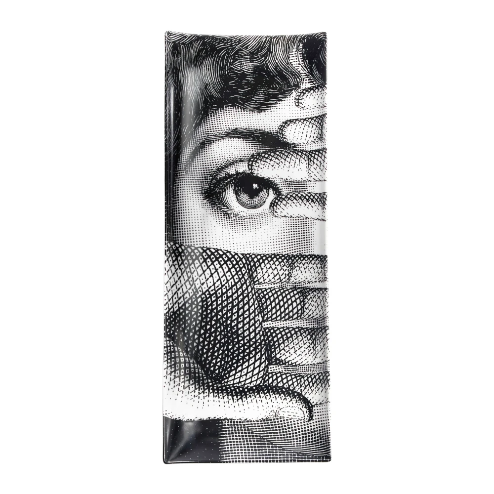 Fornasetti Met de hand gedecoreerde porseleinen dienblad met Lina Cavalieri Black Dames