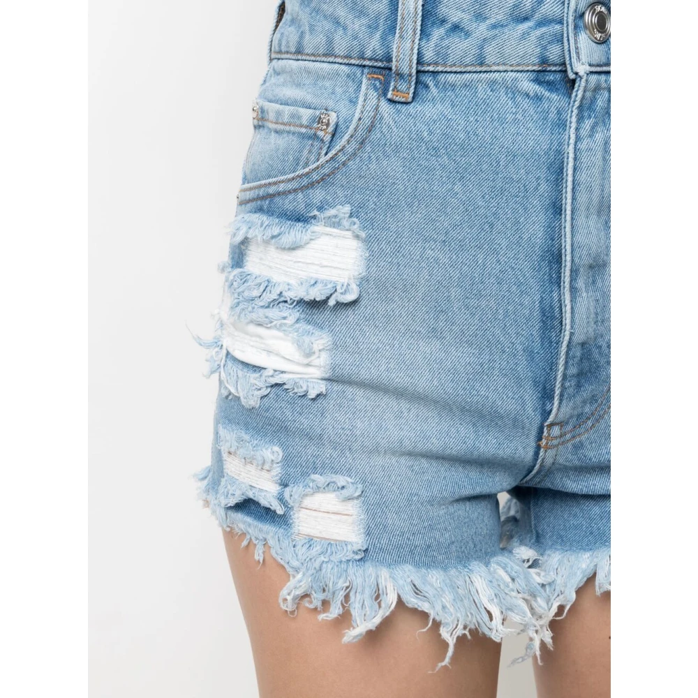 Gcds Denim Shorts voor een stijlvolle look Blue Dames
