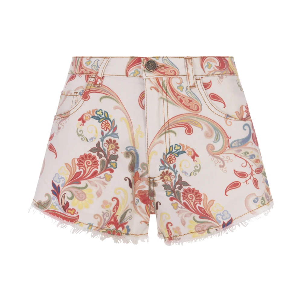 ETRO Bloemen Paisley High-Waisted Shorts Multicolor Dames