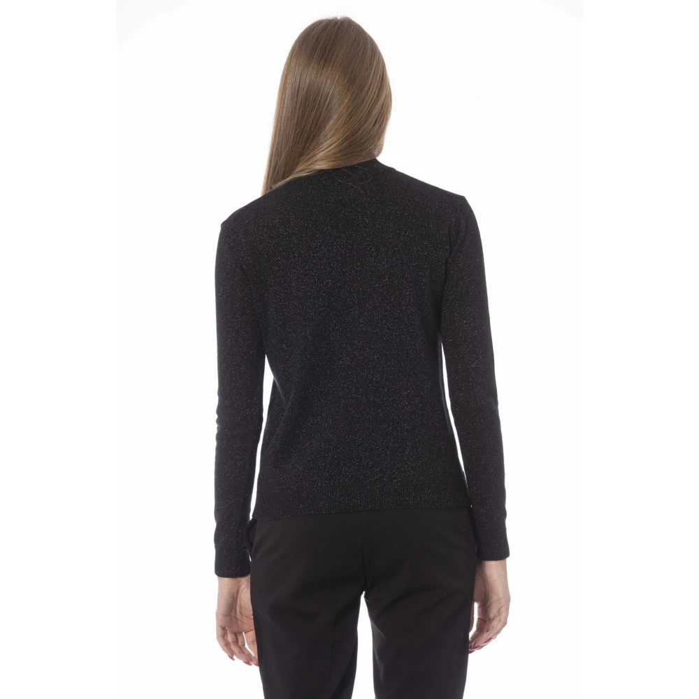 Baldinini Lupetto Long Sleeve Knit Top Black Dames