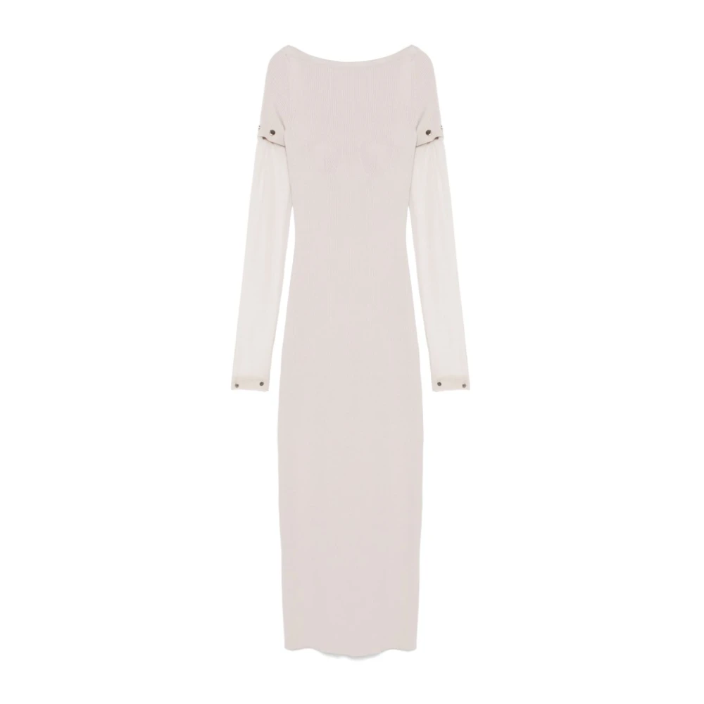 SPORTMAX Afneembare Mouwen Boothals Jurk Gray Dames