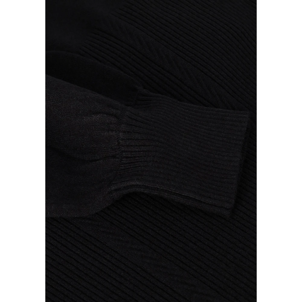 Twinset Elegante Zwarte Midi Jurk Black Dames