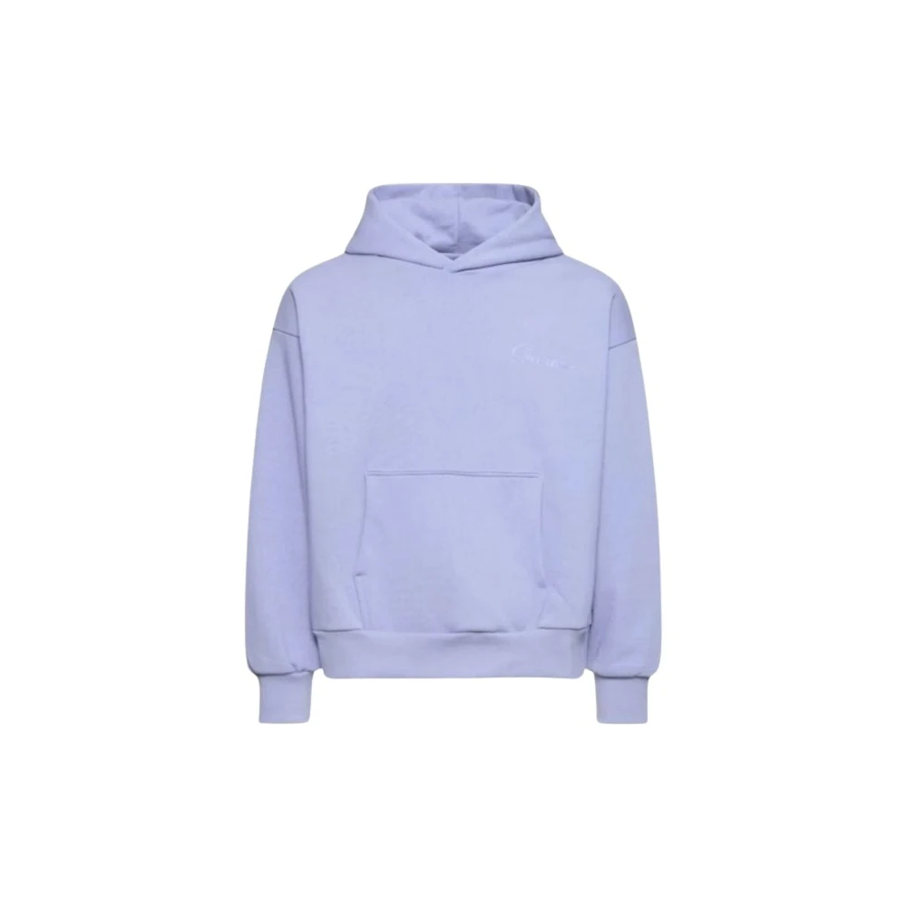 Garment Workshop Uomo Blu Felpa Con Cappuccio A Doppio Strato Con Ricamo Doppio