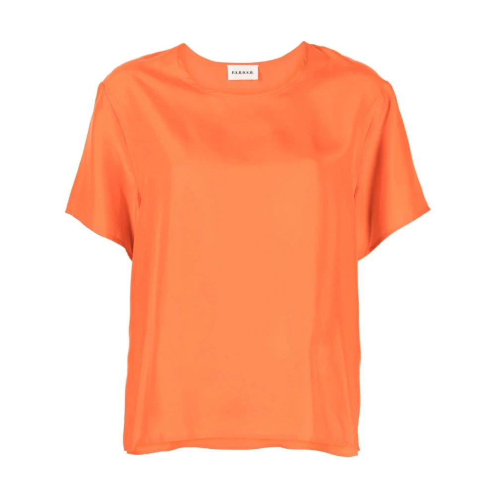 P.a.r.o.s.h. Zijden Oranje T-shirts en Polos Orange Dames