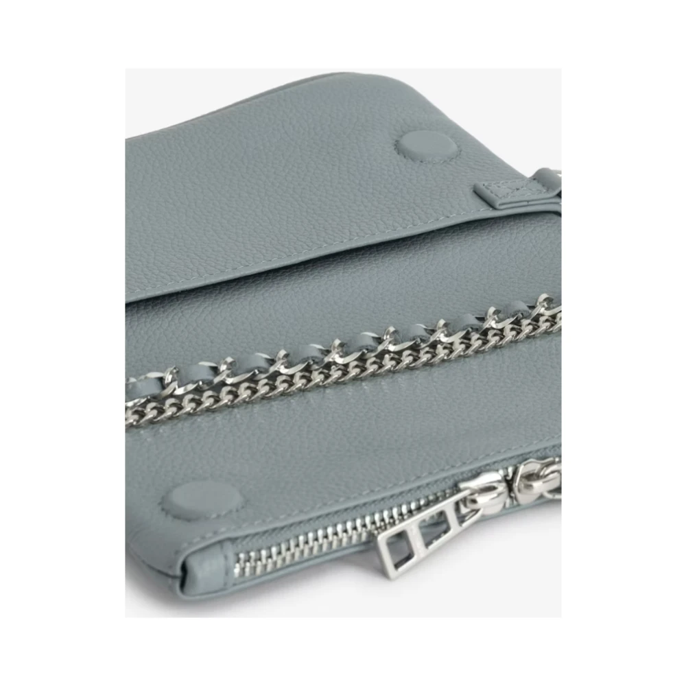 Zadig & Voltaire Grijze Leren Pouch met Strass Gray Dames