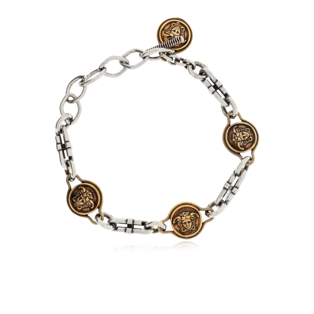 Versace Unisex Grijs Accessoires One Size, Messing Medusa Hoofd Armband