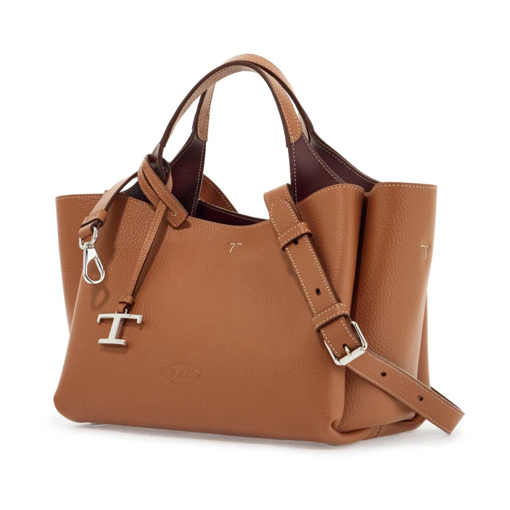 TOD'S Elegante Mini Handtas met Handvatten en Riem Brown Dames