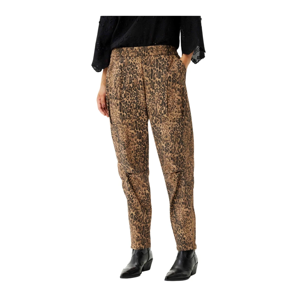 IN Front Stijlvolle Ivy Broek met Cool Print Brown Dames