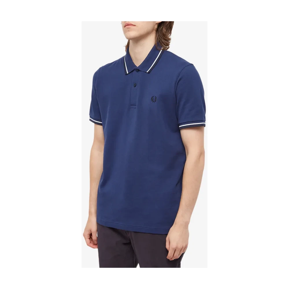 Fred Perry Twin Tipped Polo Navy Wit Blue Heren