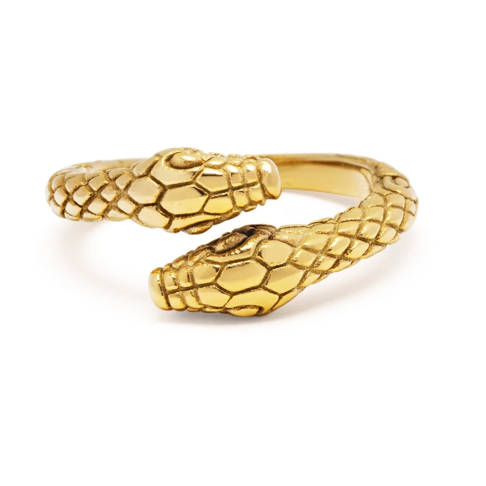 Men's Gold Plated Vintage Snake Ring