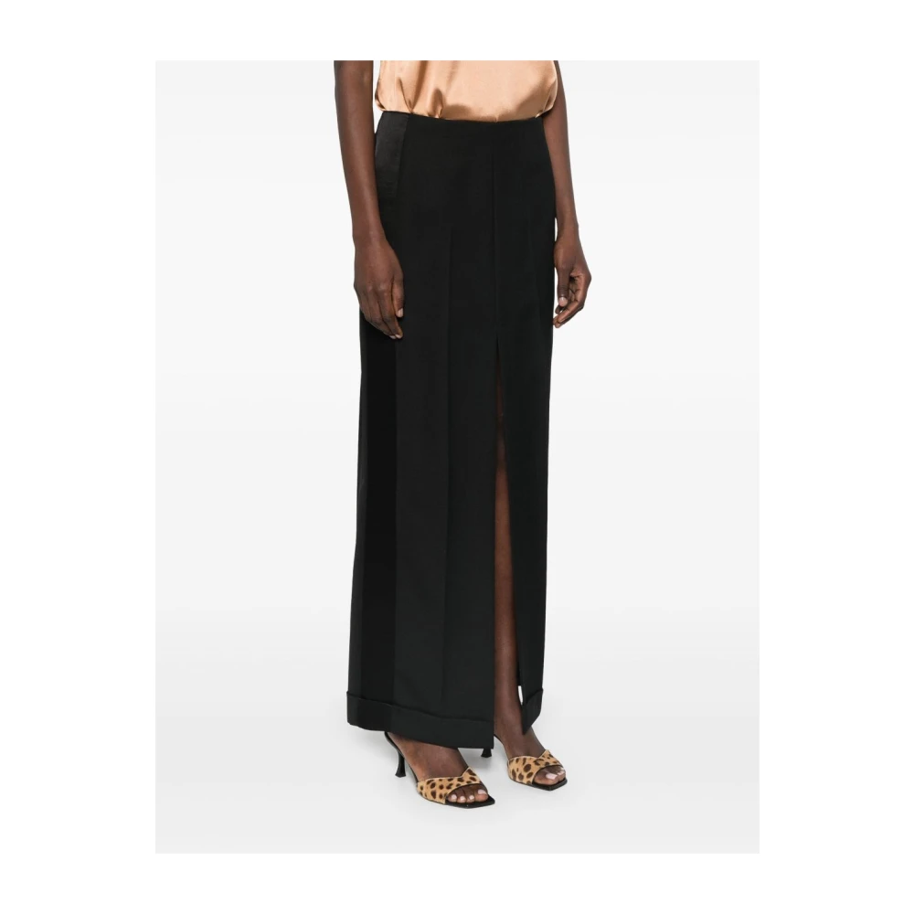 pinko Zwarte Wollen Rok Black Dames