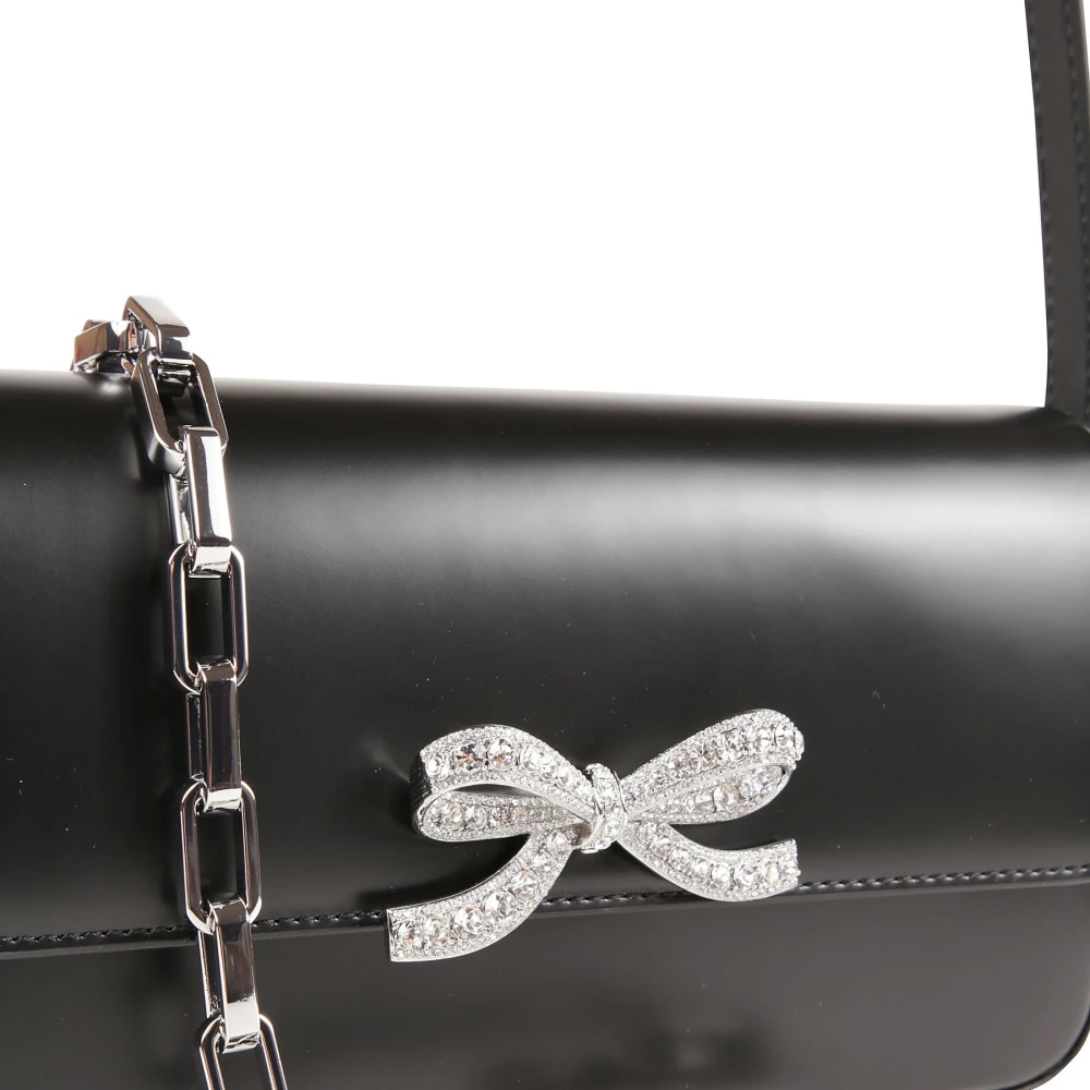Self Portrait Stijlvolle zwarte leren Baguette tas Black Dames