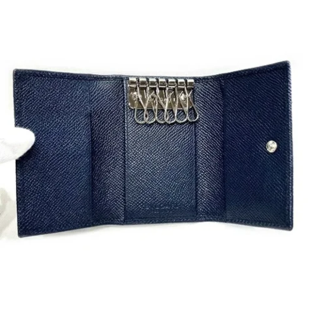 Bvlgari Vintage Pre-owned Leather key-holders Blue Unisex