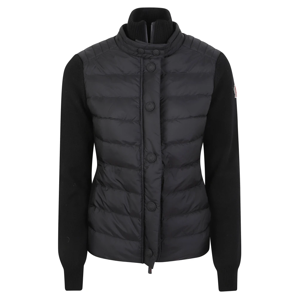 Moncler - Gesteppte Strickjacke Aus Wollmischung - Jackets - Damen - Schwarzk - S - Bild 4